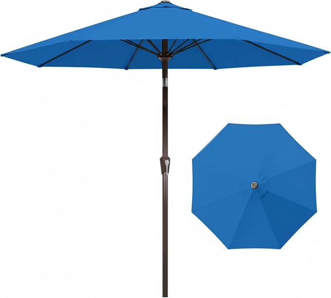 9FT Auto-Tilt Patio Umbrella|Outdoor Market Table Umbrella by YourPerfectOutdoorEscape