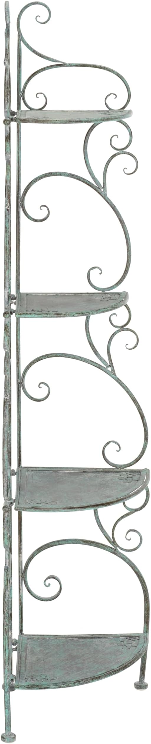 SAFAVIEH Outdoor Collection Turuca Antique Dark Green Wrought Iron 4-Tier - Image 8