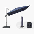 PURPLE LEAF Umbrella with Base & Cover 9' x 9' Custom Height Control Navy | by PURPLELEAF