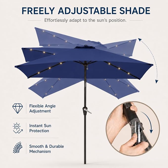 6.5 x 10ft Rectangular Patio Umbrella - Image 5