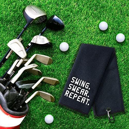 DYJYBMY Swing Swear Repeat Funny Golf Towel, Golf Accessories - Image 4