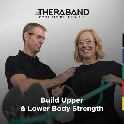 THERABAND High Resistance Band, Elastic Super Bands for Improving Flexibility, Injury Rehab, & Full Body Workouts, Heavy Duty Stretch Bands for Powerlifting, X-Heavy, Purple, 50 lbs. Resistance