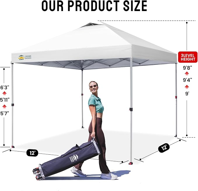 CROWN SHADES 12x12 Pop Up Canopy Tent - Image 6