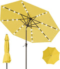 9FT Patio Umbrella with Solar Lights, Outdoor Market Umbrella with Tilt and by YourPerfectOutdoorEscape