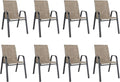 Patio Dining Chairs Set of 8 Outdoor Stackable Dining Chairs by TQKVIPI