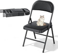 4 Pack Padded Folding Chairs, Portable Metal Foldable Chairs by HomePage