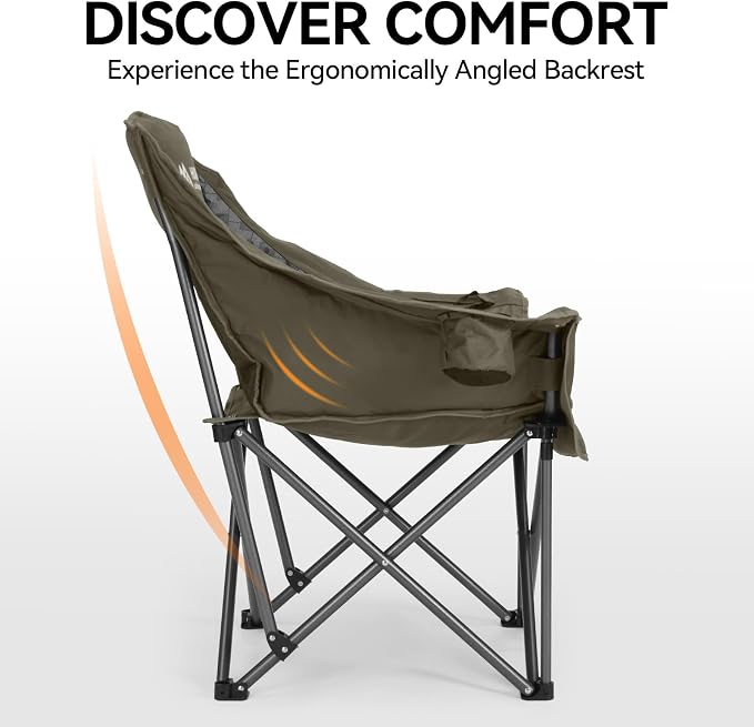 Oversized Camping Chair, Padded Camping Chairs Support 450LBS - Image 4