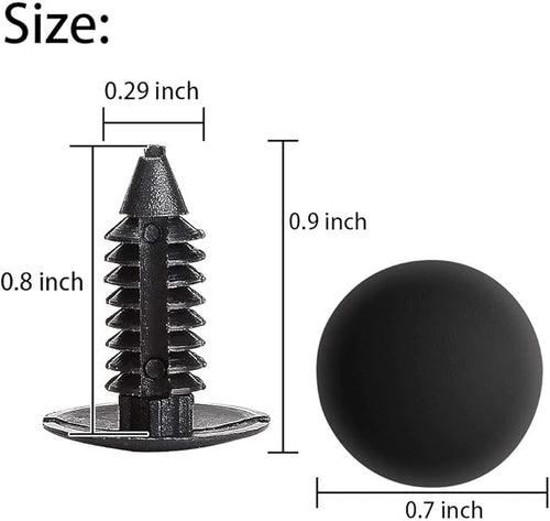 10L0L Universal Plastic Rivets for EZGO Club Car Yamaha Golf Cart, Auto Body Fastener Push Pin Screw Panel Fixings Clips Black