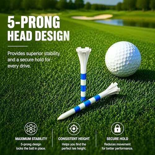 CHAMPKEY Advanced 5-Prong Plastic Golf Tees 120 or 100 Pack - Image 3