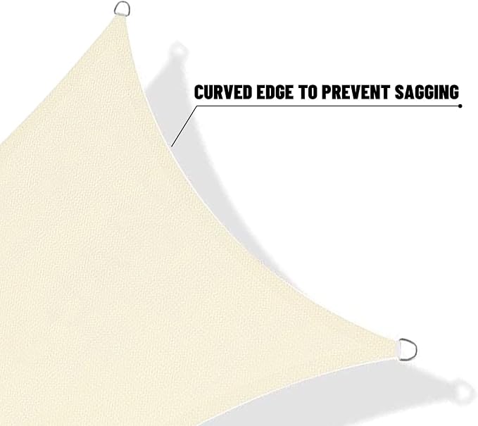 SUNNY GUARD Custom Size 4'x10' Butter Cream Sun Shade Sail Rectangle UV Block - Image 7