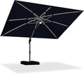 PURPLE LEAF Cantilever Umbrella 9' X 12' Solar LED Light Patio, Support to by PURPLELEAF