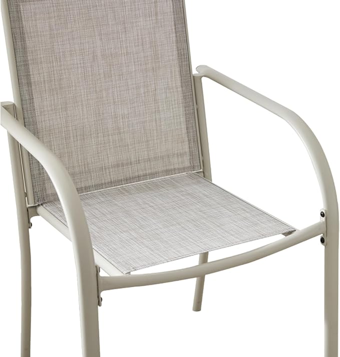 Stackable Patio Chairs Set of 6, Outdoor Dining Chairs - Image 7