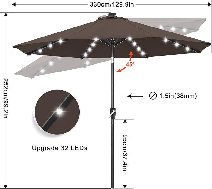ABCCANOPY Solar Led Patio Umbrella - Image 3