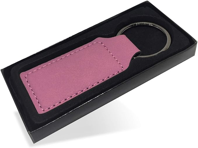LaserGram Rectangle Keychain, Coat of Arms Germany, Personalized Engraving Included (Pink)