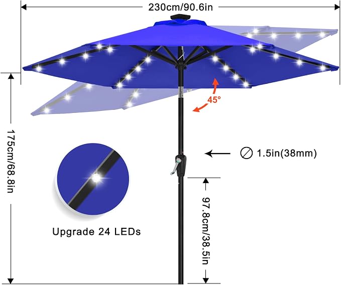ABCCANOPY Solar Led Patio Umbrella - Image 3