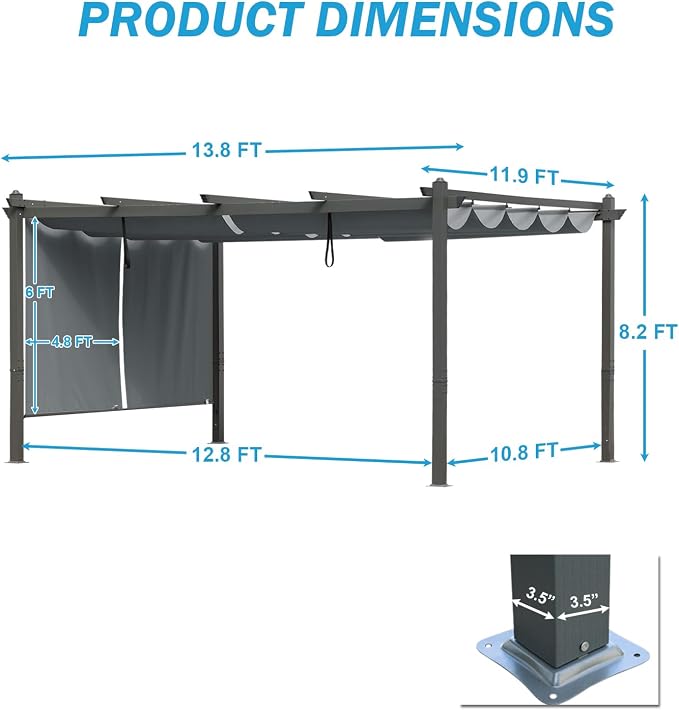 12 x 14 ft Outdoor Pergola - Image 3