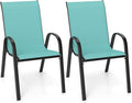 Tangkula Patio Dining Chairs Set of 2, Outdoor Stackable All Weather Heavy Duty by TANGKULA