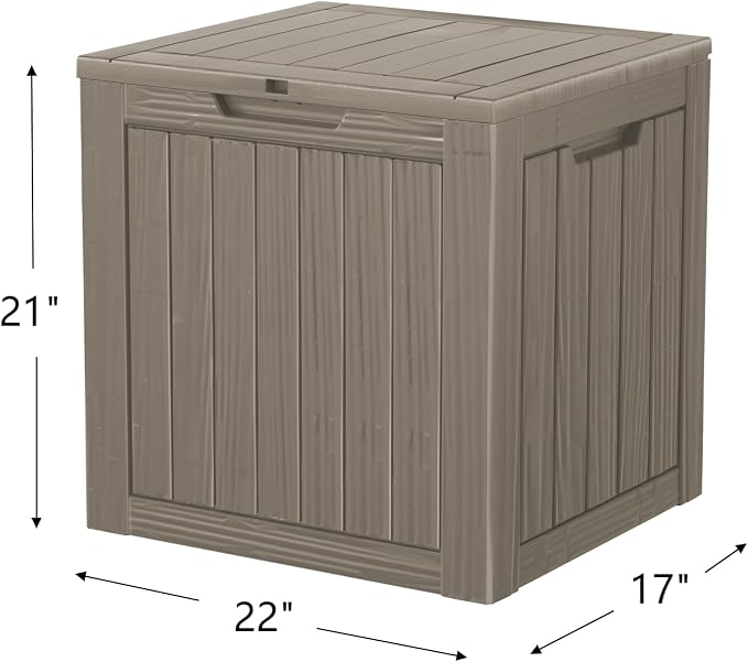 Outdoor Storage Box, 35 Gallon Waterproof Deck Box, Quick Snap-Lock Resin - Image 2