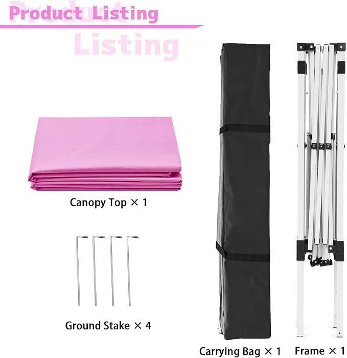 10x10FT Slant Leg Pop Up Canopy Tent, Portable Outdoor Shelter | 10x10FT Base - Image 6