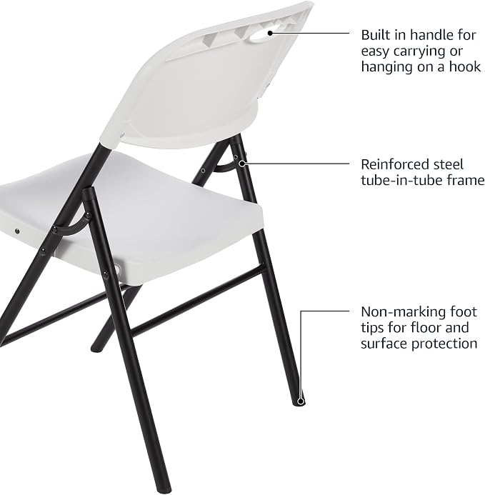 Amazon Basics Sturdy Foldable Portable Plastic Chair, 350-Pound Capacity - Image 5