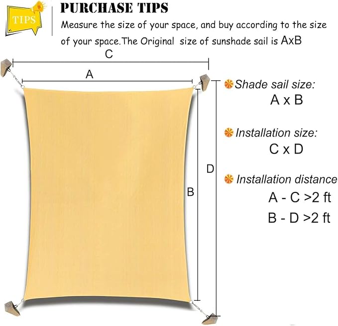 Rectangle Sun Shade Sail Canopy - Image 2