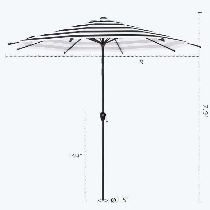 Abba Patio 9FT Lyon Outdoor Patio Umbrella Outdoor Table Umbrella - Image 3