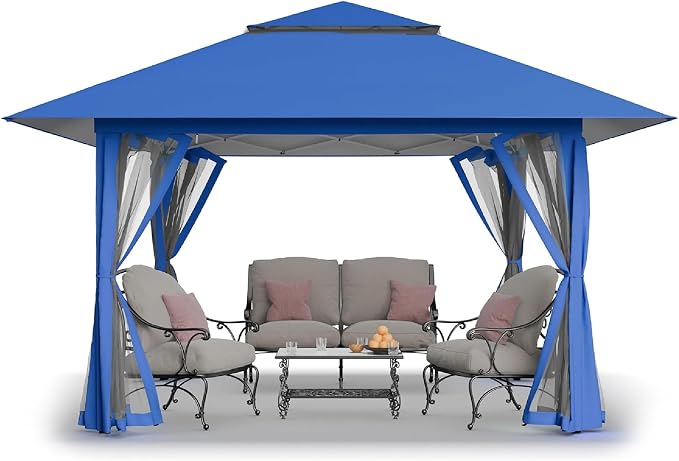 CROWN SHADES 13x13 Pop Up Gazebo, Outdoor Canopy Tent, Outdoor Gazebo by Unknown