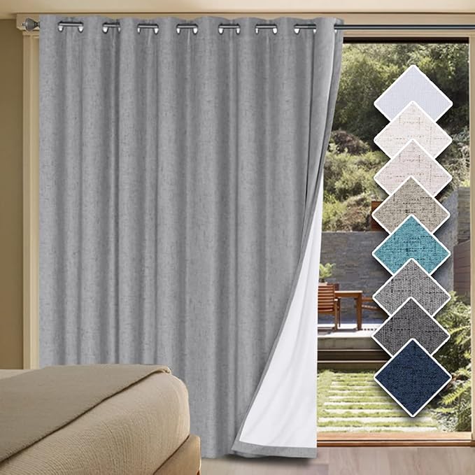 H.VERSAILTEX Linen Blackout Curtains Durable Thick Textured Linen Look 100% by HVERSAILTEX