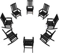 THOEOE Outdoor Rocking Chairs Set of 8, Oversized Patio Rocking Chair | HDPE by THOEOE