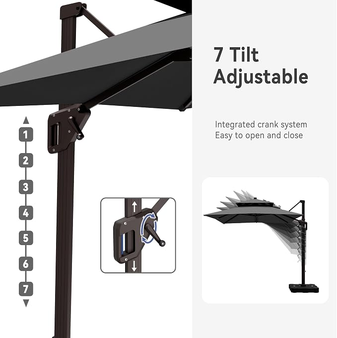 10' X 13' Cantilever Patio Outdoor Umbrella - Image 4
