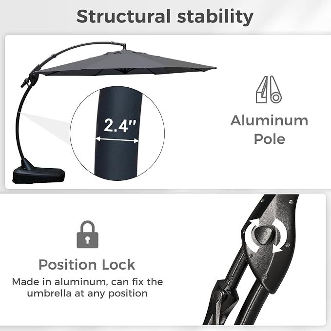Grand patio 12FT Large Cantilever Round Umbrella - Image 7