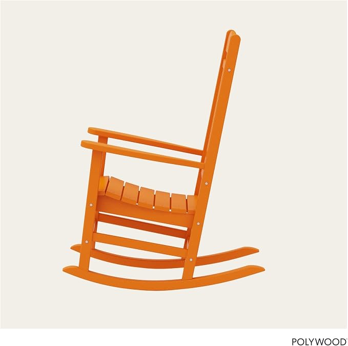POLYWOOD Presidential Rocking Chair in Tangerine - Image 5