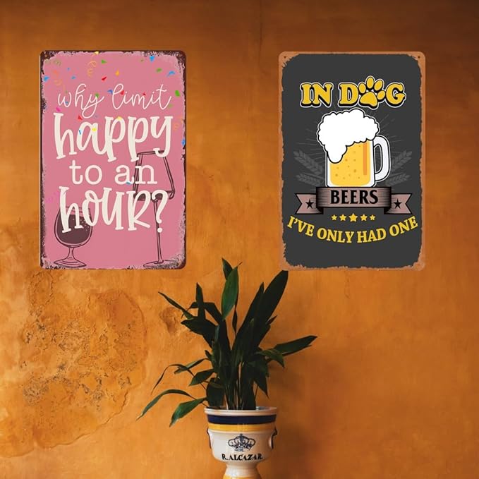 Vintage Metal Bar Sign Outdoor Bar Signs For Home Bar Wall Humorous Home Bar Decor Funny Bar Wall Decor Why Limit Happy To An Hour Sign Beer Drinker Gifts Man Cave Decor Garage Signs 8x12 Inch