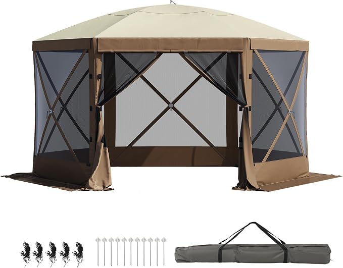 Aoxun 12x12ft Pop Up Gazebo, Gazebo Screen Tent - Image 7