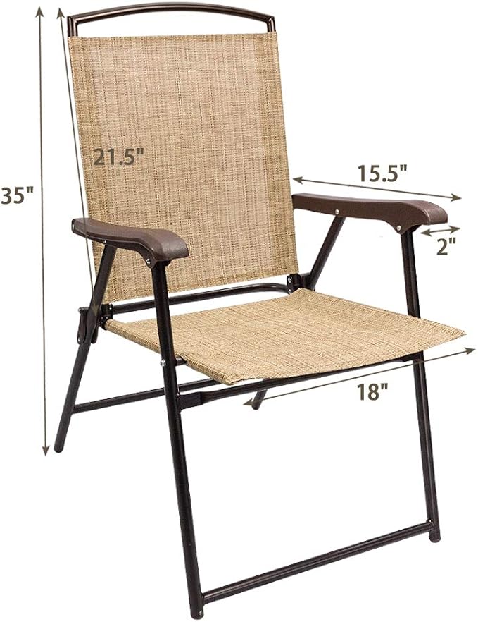 Devoko Patio Folding Chair Deck Sling Chair | Camping Garden Pool Beach Using - Image 3
