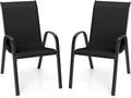 Giantex Patio Chairs Set of 2, Stackable Outdoor Dining Chairs by Giantex