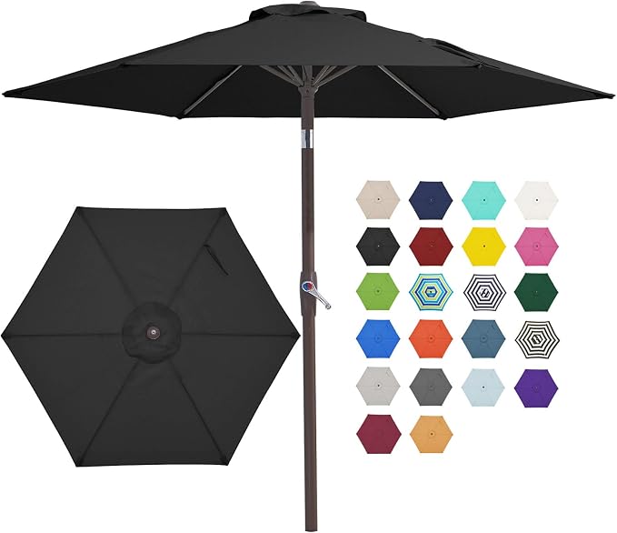 JEAREY 7.5 ft Outdoor Patio Umbrella, Table Umbrella, Tilt & Crank lift - Image 8