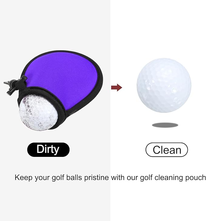 PATIKIL Golf Ball Washer Pouch, Portable Golf Balls Cleaner Pocket Bag with Hanging Clip for Golf Exercise