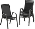 Stackable Outdoor Patio Dining Chairs Set of 4 – High Back Textilene Chairs by Unknown