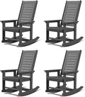 GREENVINES Oversized Outdoor Rocking Chairs Set of 4, HDPE Rocker by GreenVines
