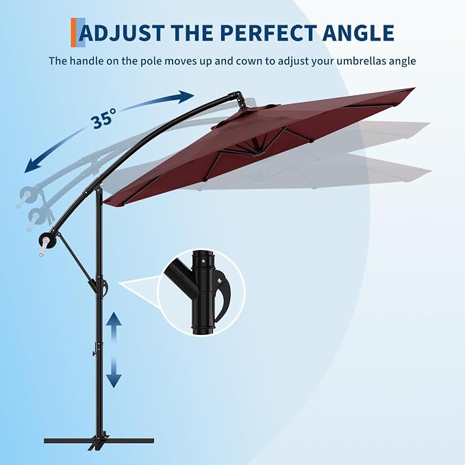 Garvee 10FT Offset Patio Umbrella - Image 8