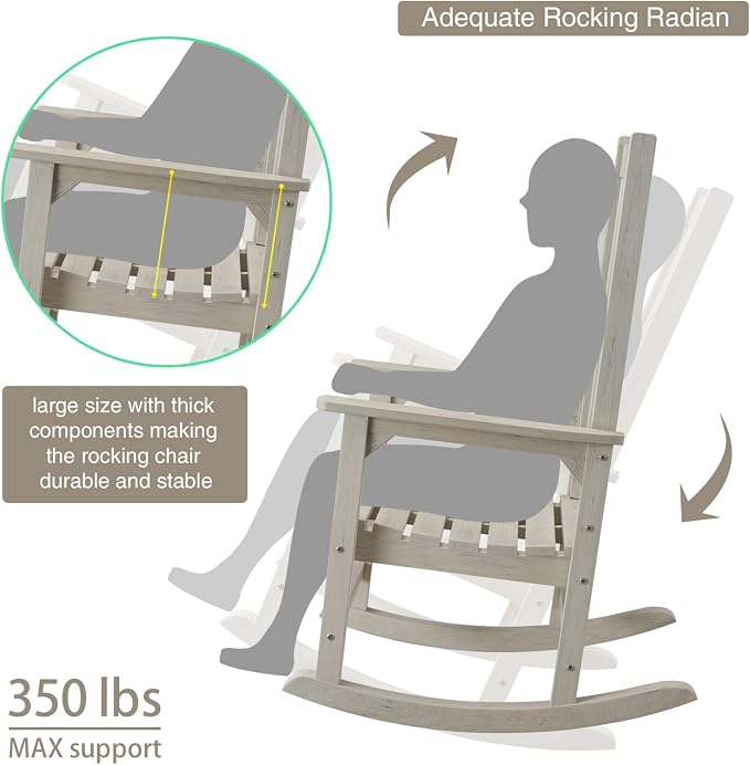 Oversized Outdoor Rocking Chair, Porch Rocker - Image 4