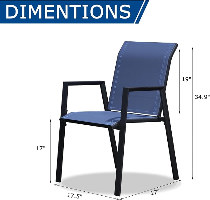 Outdoor Patio Chairs Set of 8, Lightweight Patio Set - Image 6