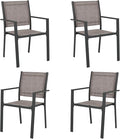 Patio Dining Chairs, All-Weather Textilene Outdoor Dining Chair Set of 4 by Olaterior