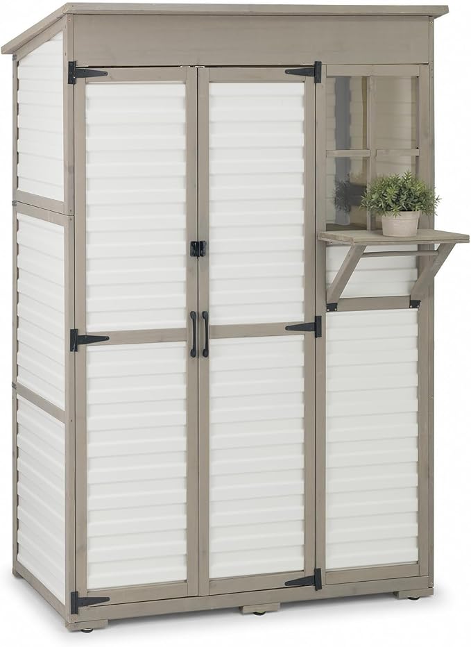 Large Outdoor Storage Cabinet, Weatherproof Garden Shed by PETSCOSSET