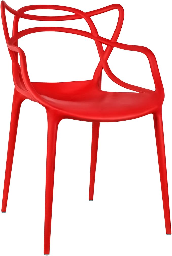 2xhome Modern Dining Chair | Stackable Indoor or Outdoor Entangled Side Chair | - Image 4