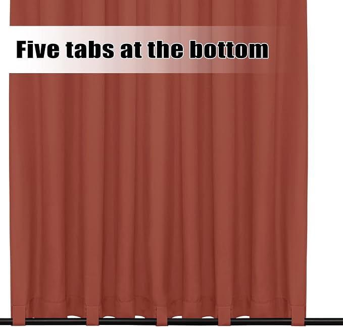 Easy-Going Outdoor Curtains for Patio 1 Panel, 110x120 inch, Terra Red | - Image 4