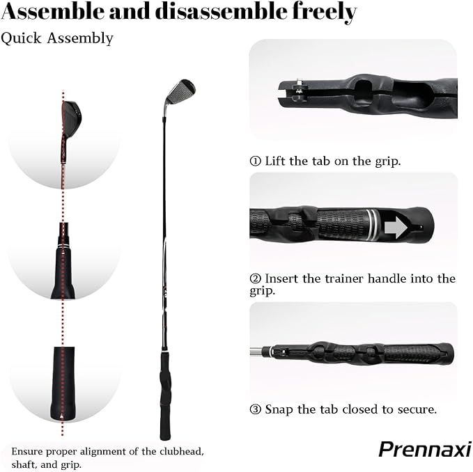Golf Grip Corrector Trainer, Full-Wrap Hand Placement for Proper Grip and Straighter Shots - Fits All Standard Clubs, Soft Anti-Slip Rubber,Lightweight, Portable Practice Tool