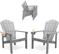 THOEOE Stackable Adirondack Chair Set of 2, HDPE All-Weather Fire Pit Chair | by THOEOE