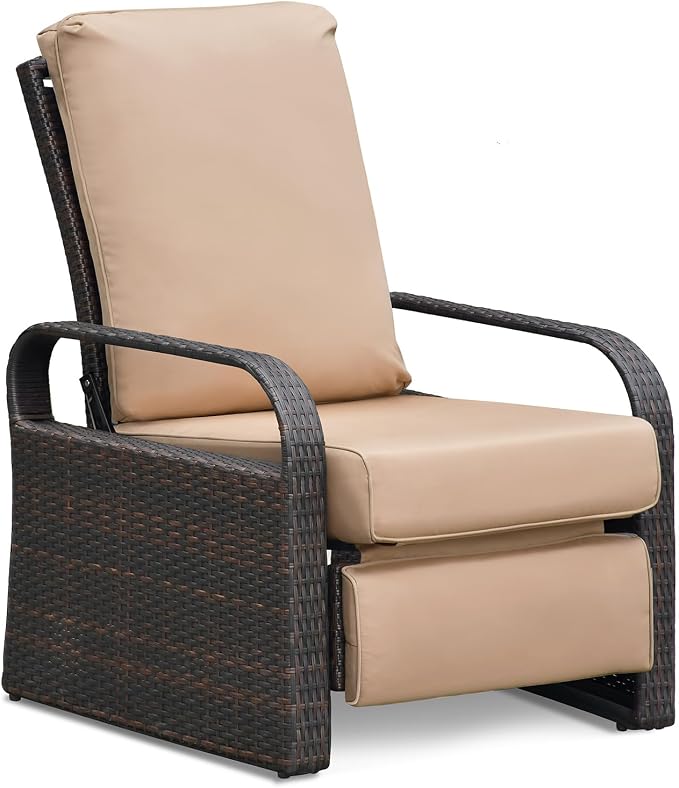 Outdoor Recliner, Aluminum Frame Patio Chaise Lounge Chairs - Image 8